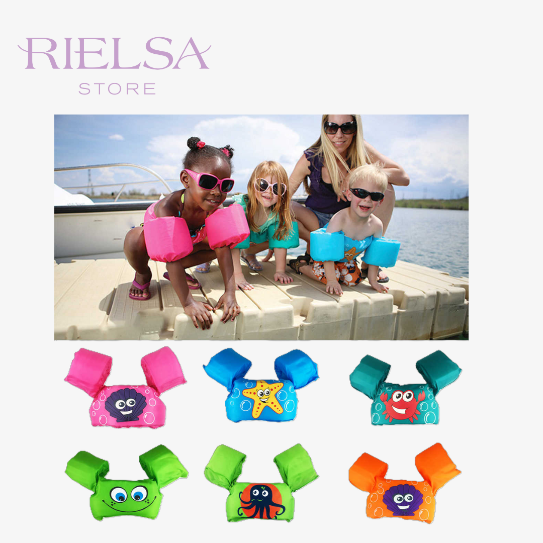 ¡A Nadar Seguro! Chaleco Flotador Infantil con Brazaletes (Diseños Marinos) ®